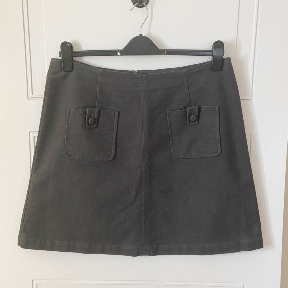 Boden Gray Front Pocket Mini Skirt Sz 12R